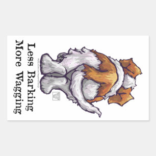 Sticker Rectangulaire Moins d'aboiement, plus de baguage