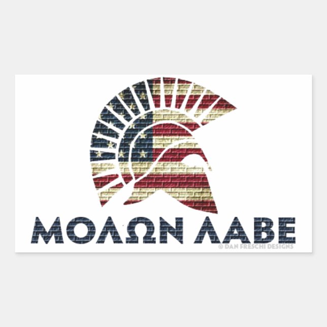 Sticker Rectangulaire Molon Labe ! (Devant)
