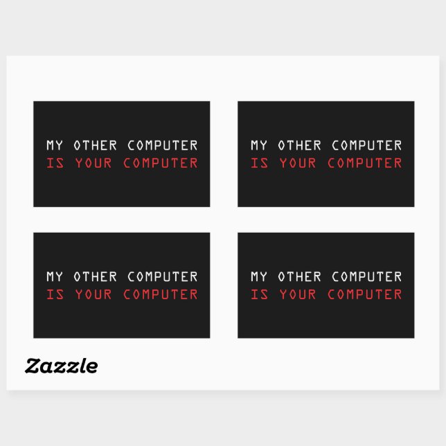 Sticker Rectangulaire Mon autre ordinateur est votre ordinateur (Feuille)