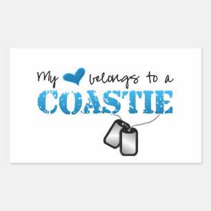 Sticker Rectangulaire Mon coeur appartient à une Coastie