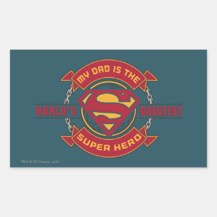 Sticker Rectangulaire Mon père est le plus grand super héros du monde