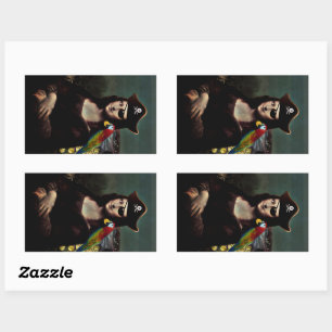 Sticker Rectangulaire Mona Lisa pirate avec cache-œil