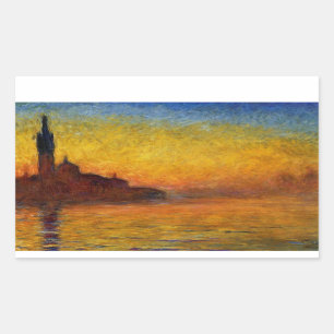 Sticker Rectangulaire Monet Sunset Venise Coloré Impressionnisme Art