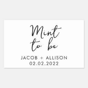 Sticker Rectangulaire Monnaie d'être moderne élégant mariage faveur