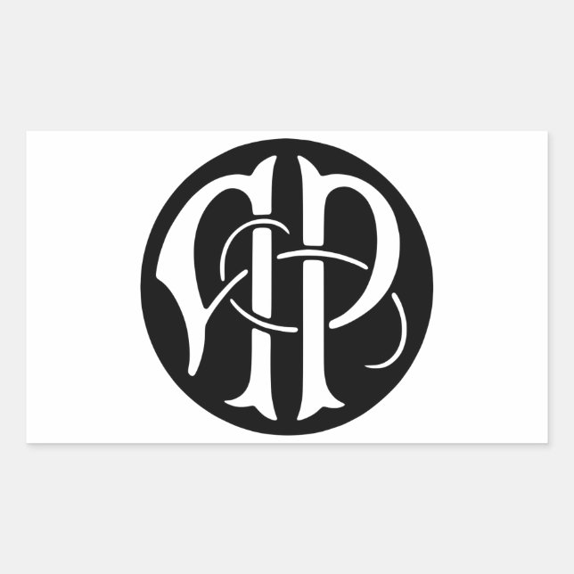 Sticker Rectangulaire Monogramme AP (Devant)