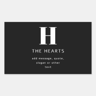 Sticker Rectangulaire Monogramme moderne modifiable Nom et message Noi