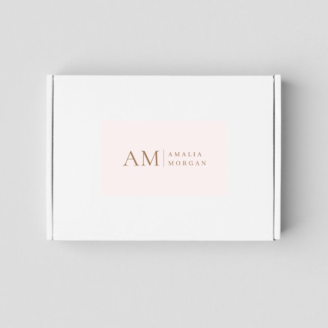 Sticker Rectangulaire Monogramme Personnalisé Rose Initiale Et Nom (Créateur téléchargé)