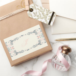 Sticker Rectangulaire Monogramme souple Floral personnalisé