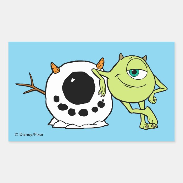 Sticker Rectangulaire Monsters Inc. | Mike & Snowman (Devant)