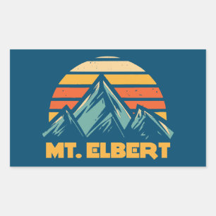 Sticker Rectangulaire Mont Elbert Colorado Turquoise