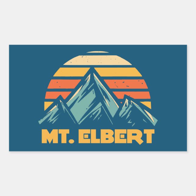 Sticker Rectangulaire Mont Elbert Colorado Turquoise (Devant)