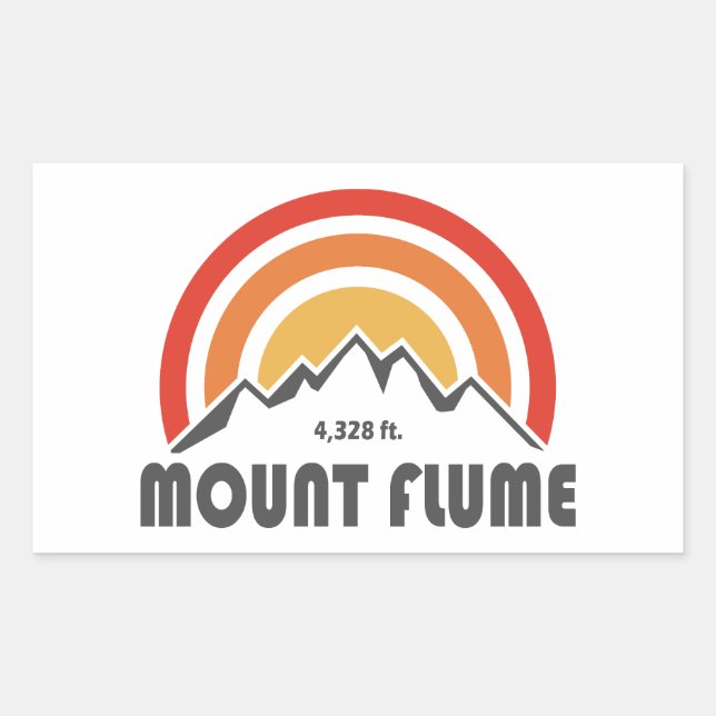 Sticker Rectangulaire Mont Flume New Hampshire (Devant)