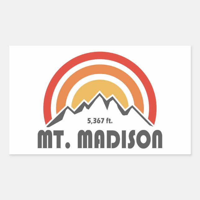 Sticker Rectangulaire Mont Madison New Hampshire (Devant)