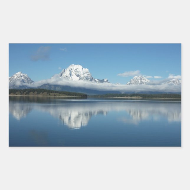 Sticker Rectangulaire Mont Moran Reflection at Grand Teton (Devant)