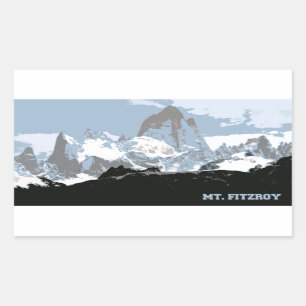 Sticker Rectangulaire Montagne de Fitzroy de bâti, Patagonia, Argentine