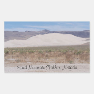 Sticker Rectangulaire Montagne Fallon, Nevada de sable