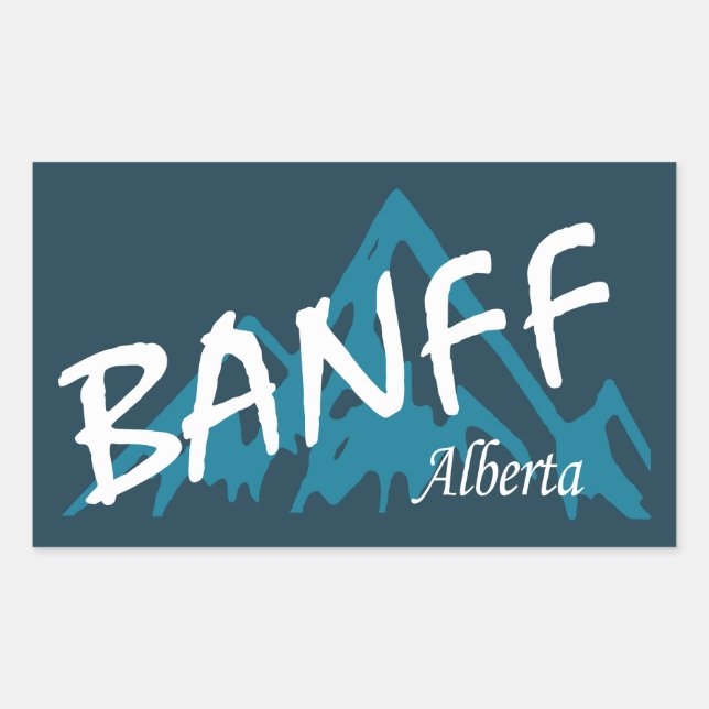 Sticker Rectangulaire Montagnes Banff Alberta (Devant)