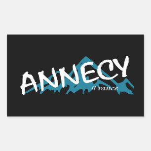 Sticker Rectangulaire Montagnes d'Annecy France