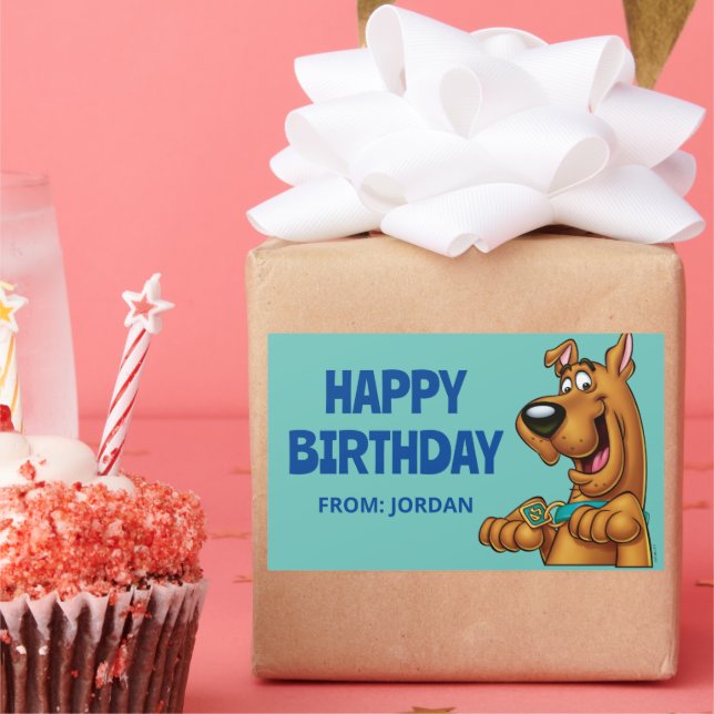 Sticker Rectangulaire Montez les pattes de Scooby-Doo | Joyeux anniversa (Fête)