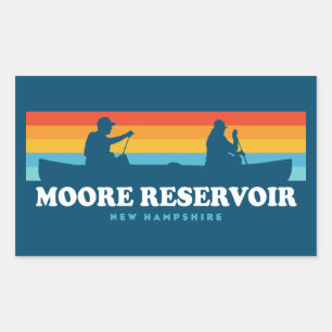 Sticker Rectangulaire Moore Réservoir Canot New Hampshire