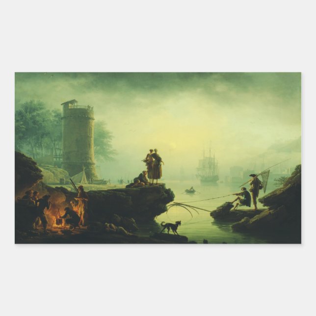 Sticker Rectangulaire Morning Fog at sea by Joseph Vernet  (Devant)