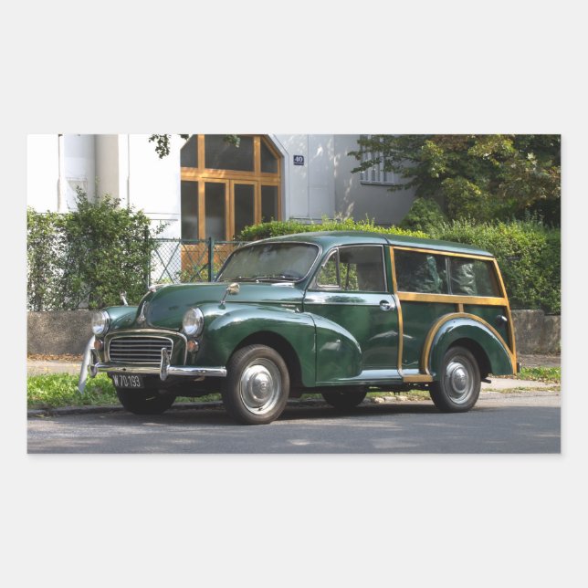 Sticker Rectangulaire Morris Minor 1000 Voyageur (Devant)