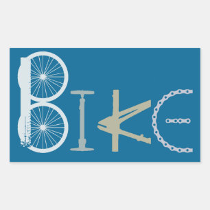 Sticker Rectangulaire Mot de vélo fait à partir de pièces Couleur person