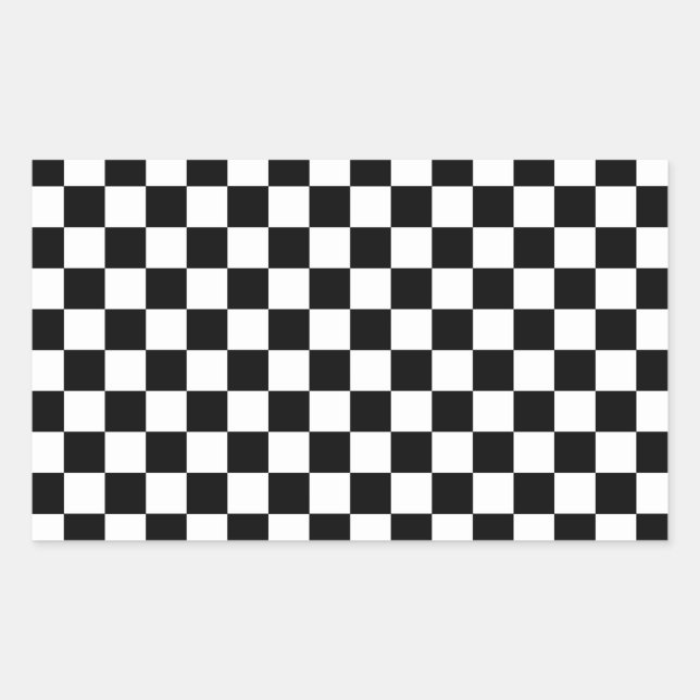 Sticker Rectangulaire Motif à damiers noir et blanc (Devant)