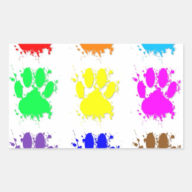 Sticker Rectangulaire Motif à mâchoires pour chien d'encre (Devant)