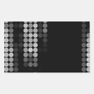 Sticker Rectangulaire Motif à points Nuances de gris