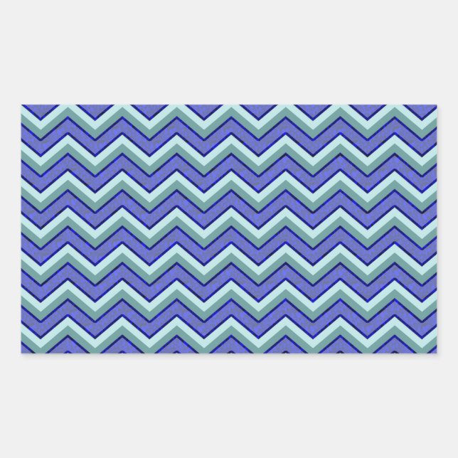 Sticker Rectangulaire Motif Blue Sapphire Chevron (Devant)