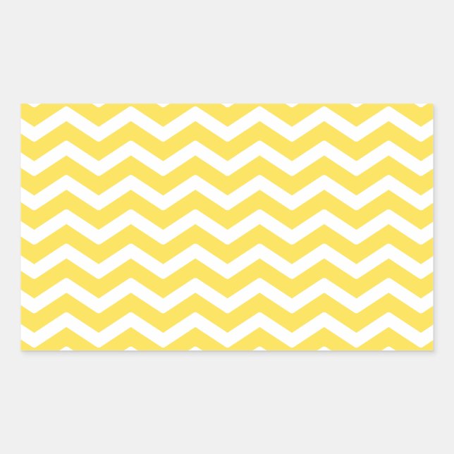 Sticker Rectangulaire Motif Chevron blanc jaune (Devant)