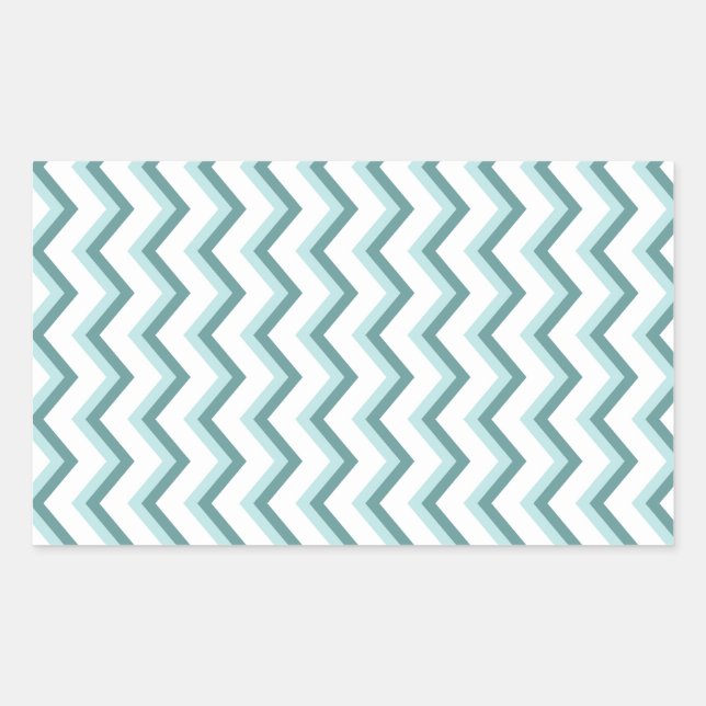Sticker Rectangulaire Motif Chevron ZigZag dans Mint Green (Devant)