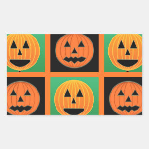 Sticker Rectangulaire Motif citrouille Halloween