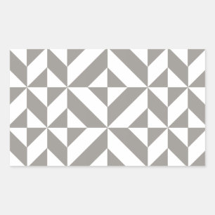 Sticker Rectangulaire Motif de cube géométrique gris argenté