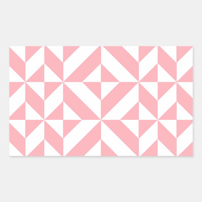 Sticker Rectangulaire Motif de cube géométrique Melon rose (Devant)