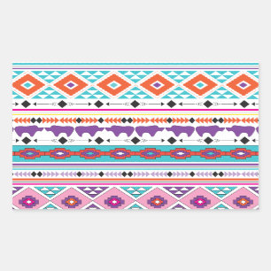 Sticker Rectangulaire Motif de la tribu indienne Aztec