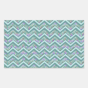 Sticker Rectangulaire Motif de zigzag d'aluminium d'arc-en-ciel