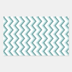 Sticker Rectangulaire Motif de zigzag de Chevron en vert en bon état