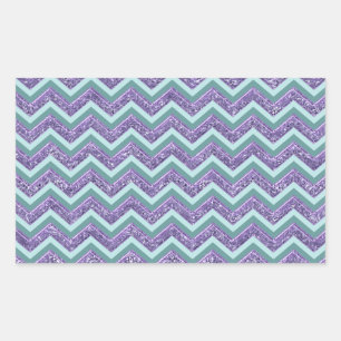 Sticker Rectangulaire Motif de zigzag en verre d'améthyste
