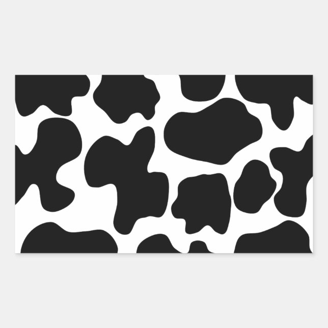 Sticker Rectangulaire Motif d'impression de vache (Devant)