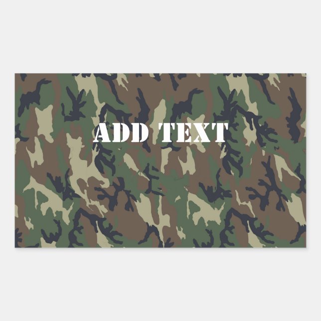 Sticker Rectangulaire Motif du camouflage vert militaire (Devant)
