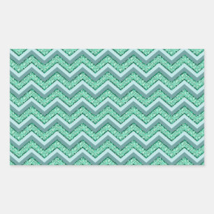 Sticker Rectangulaire Motif Emerald Chevron à facettes