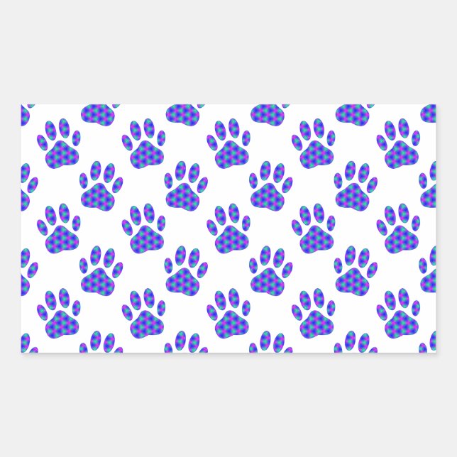 Sticker Rectangulaire Motif Empreinte de patte cosmique (Devant)