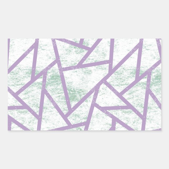 Sticker Rectangulaire Motif en mosaïque vert clair et lavande (Devant)