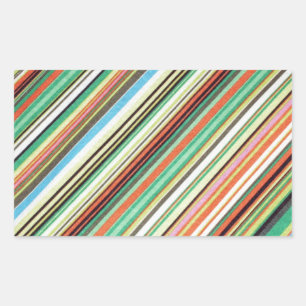 Sticker Rectangulaire Motif en tissu coloré à bande diagonale