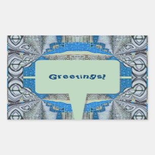Sticker Rectangulaire Motif et texte fractionné psychédélique