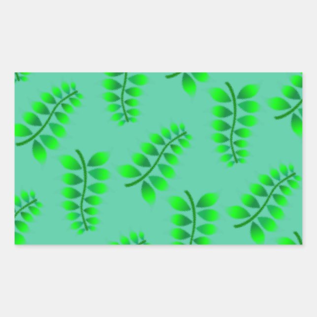 Sticker Rectangulaire Motif Foliage éponyme (Devant)