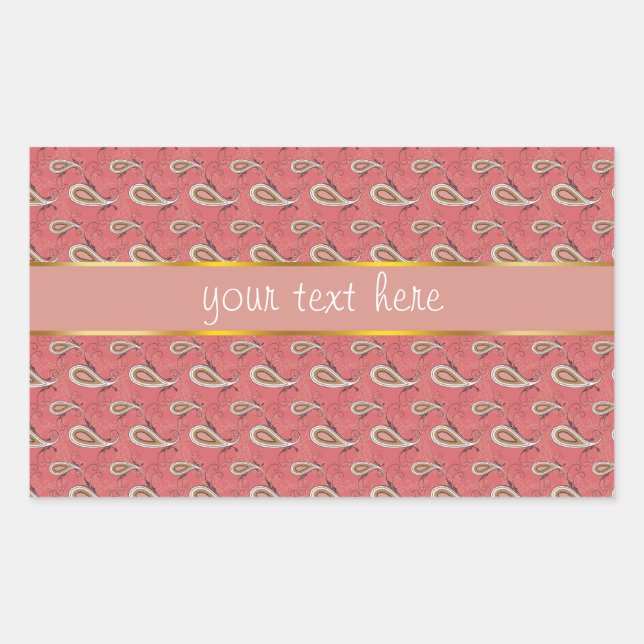 Sticker Rectangulaire Motif Foxglove Petal Paisley (Devant)