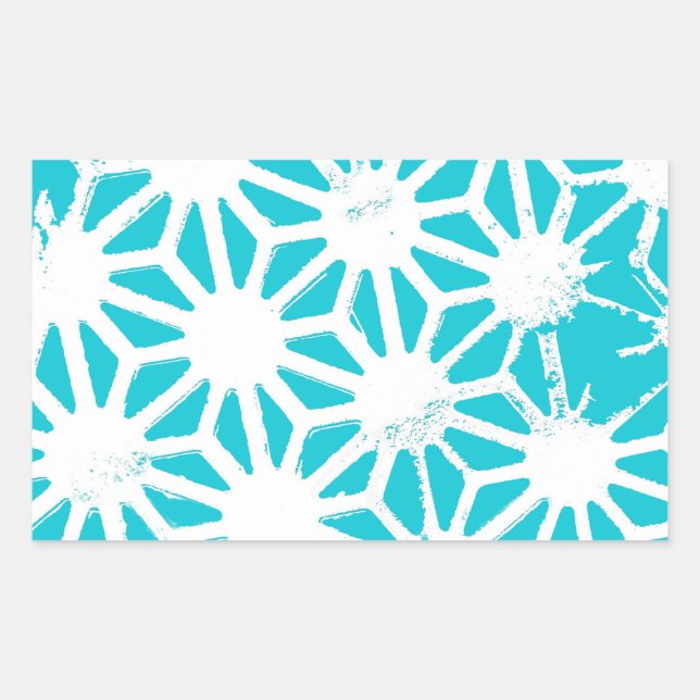 Sticker Rectangulaire Motif géométrique Aqua (Devant)